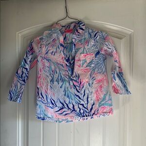 Lilly Pulitzer Colorful Leaf Print Blouse